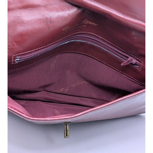 Vintage 70s ETIENNE AIGNER Smooth Leather Clutch Bag Handbag Oxblood Red VTG - Picture 6 of 6